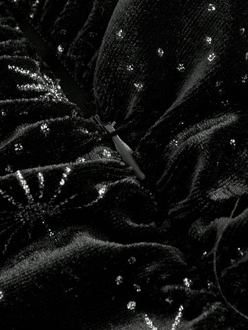 Women's Black Strap Top Shiny Fashion Jumpsuit With Sleeves