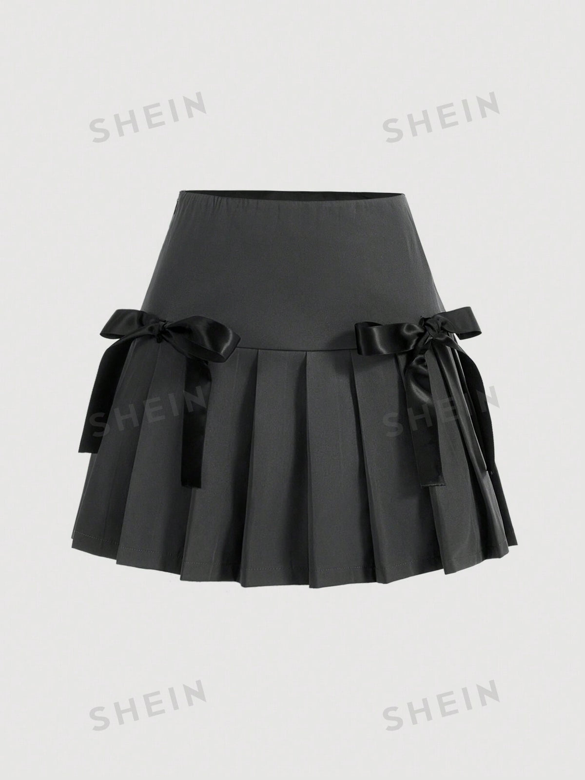 MOD Women's Bowknot Decorated Pleated Hem Skirt