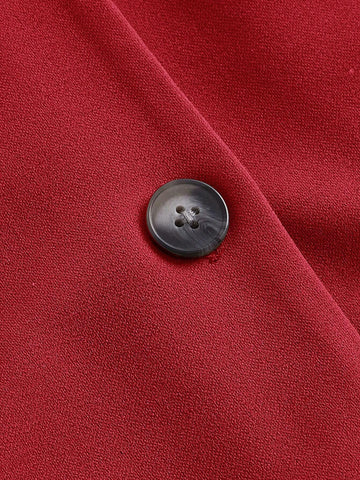 Women's Casual Solid Color Front Button Sleeveless Dress, Autumn