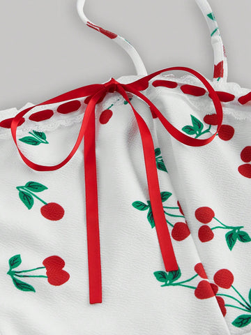 MOD Women's Cherry Print Spaghetti Strap Dress