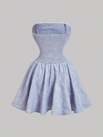 Women's Colorblock Bow Floral Jacquard Cropped Cami Dress, Elegant