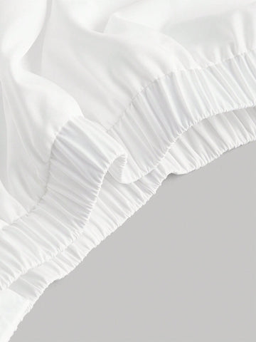 MOD Women's Elastic Waist Double Layer Ruffle Hem Skirt