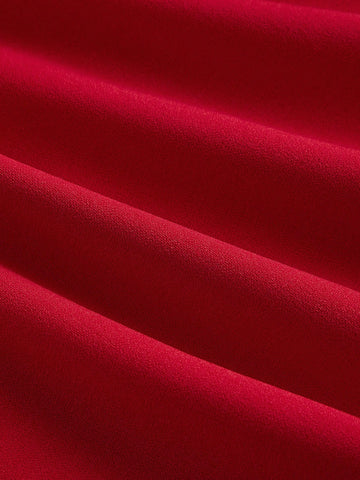 Women's Elegant Red Gigot Sleeve Dress, For New Year Party,Christmas Party Dresses New Year's