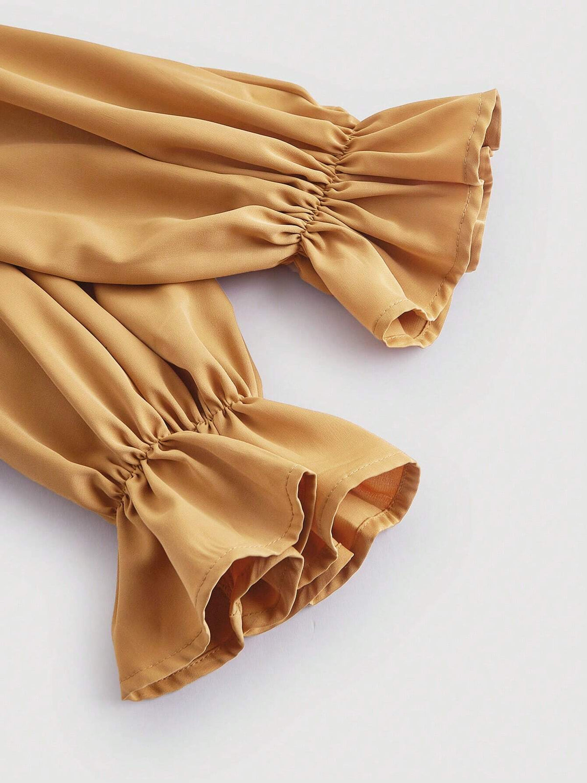 MOD Women's Elegant Solid Color Ruffle Collar Long Sleeve Blouse For Commuting, Spring And Summer