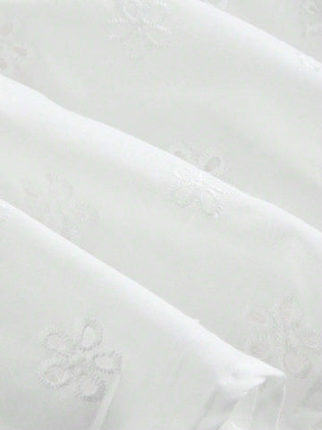 Women's Embroidered Ruffle Sleeve Romper For Spring/Summer, White Jumpsuit