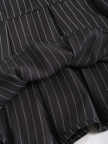 Women's Fashion Vertical Striped Strapless Dress