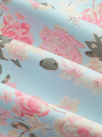 MOD Women's Floral Print Puff Short Sleeve Dress