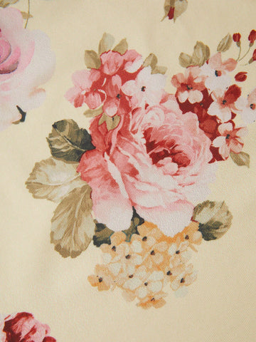 Women's Floral Printed Back Crossed Dress