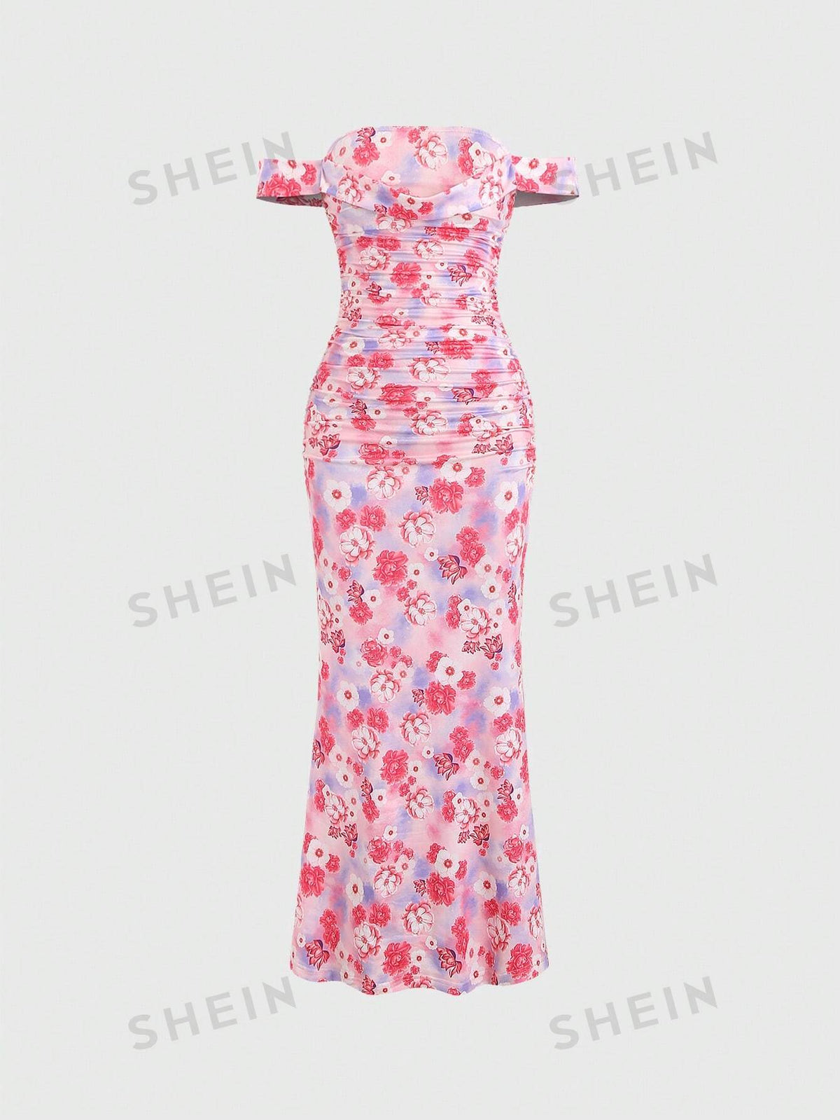 Women's Flower Print Off-Shoulder Dress