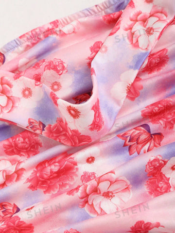 Women's Flower Print Off-Shoulder Dress