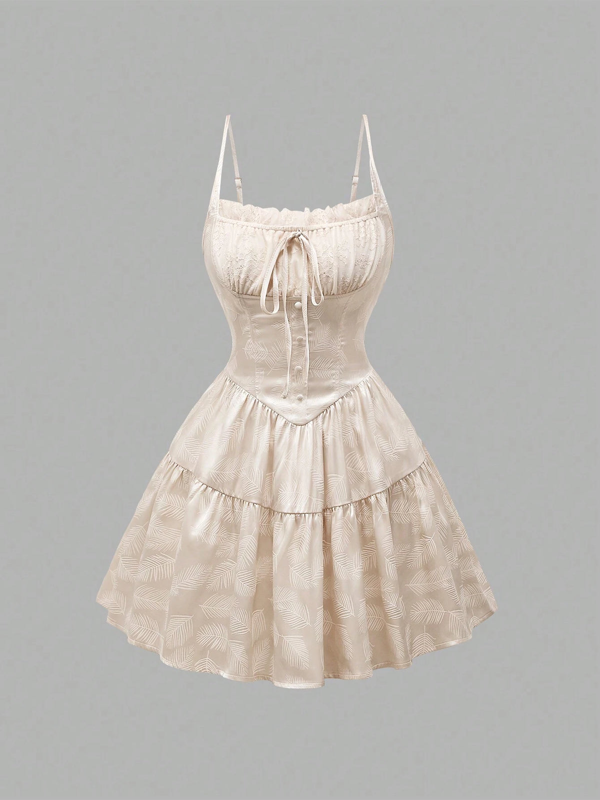 Women's Frill Hem Front Tie Cami Dress