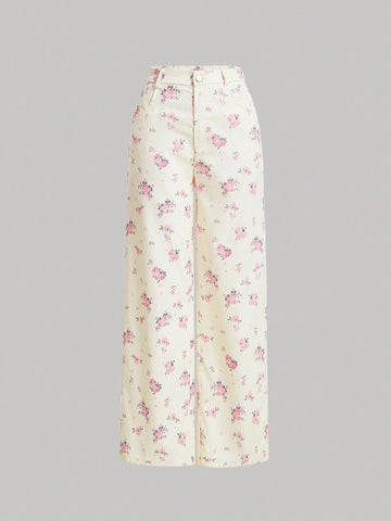 MOD Women's Full Print Button Design Pants