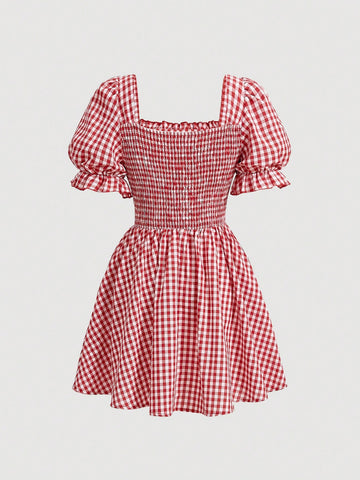 MOD Women's Gingham Knot Front Dress
