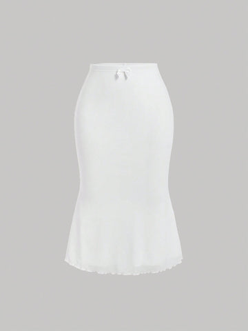 Women's Lace Collar Blouse And Skirt Set