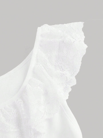 Women's Lace Collar Blouse And Skirt Set