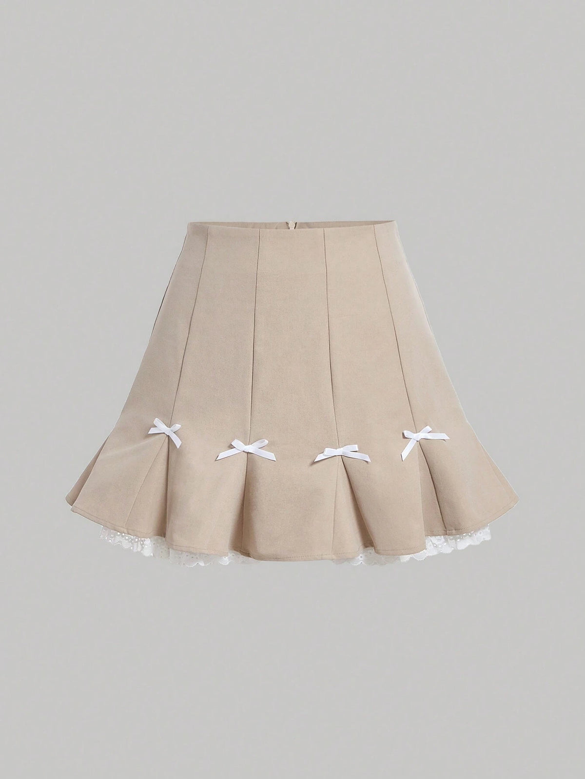 MOD Women's Lace Patchwork & Bowknot Decorated A-Line Skirt