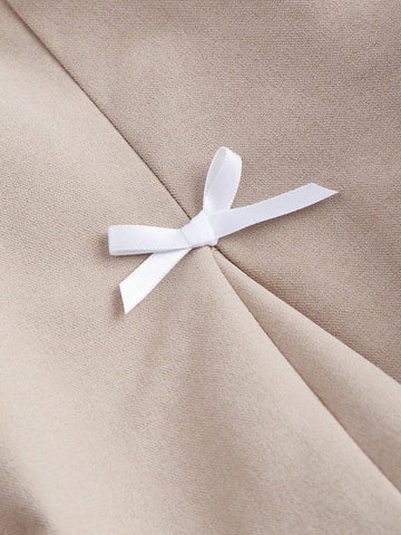 MOD Women's Lace Patchwork & Bowknot Decorated A-Line Skirt