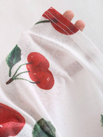 Women's Off-The-Shoulder Long Sleeve Cherry Blossom Print Elegant Dress, Spring And Summer