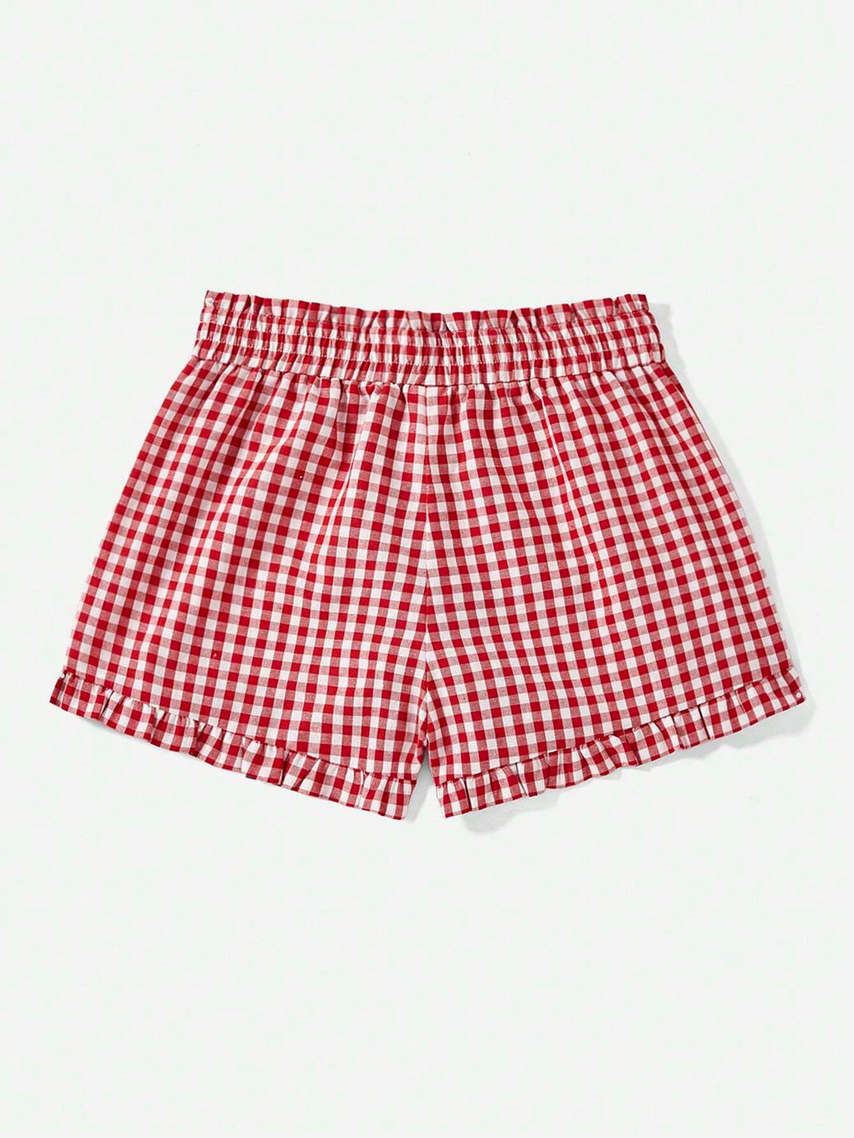 MOD Women's Plaid Ruffle Hem Summer Shorts