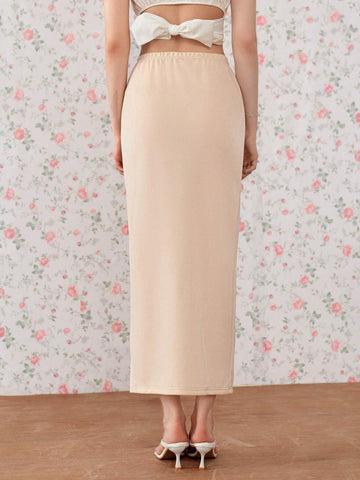 MOD Women's Plain Simple Everyday Handmade Slit Skirt