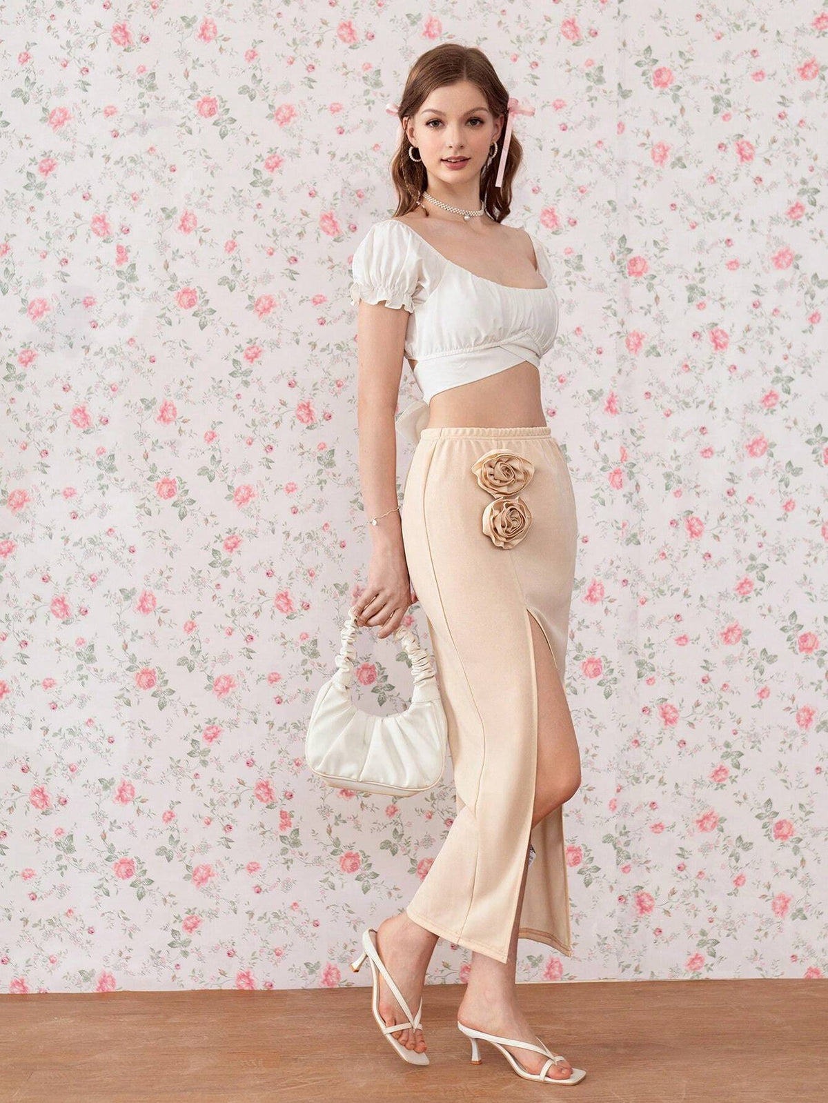 MOD Women's Plain Simple Everyday Handmade Slit Skirt