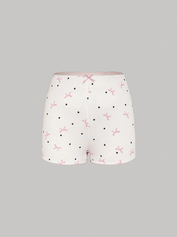 MOD Women's Polka Dot Bow Tie Printed Casual Shorts