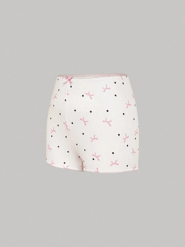 MOD Women's Polka Dot Bow Tie Printed Casual Shorts