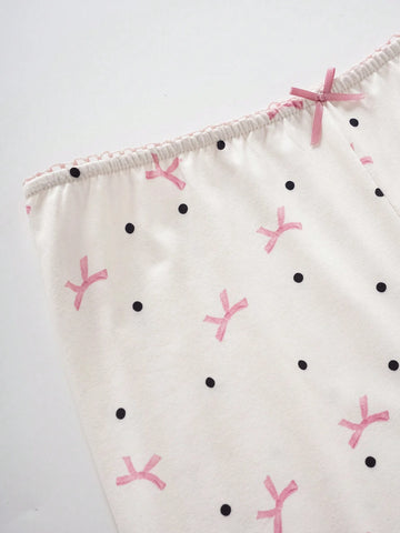 MOD Women's Polka Dot Bow Tie Printed Casual Shorts