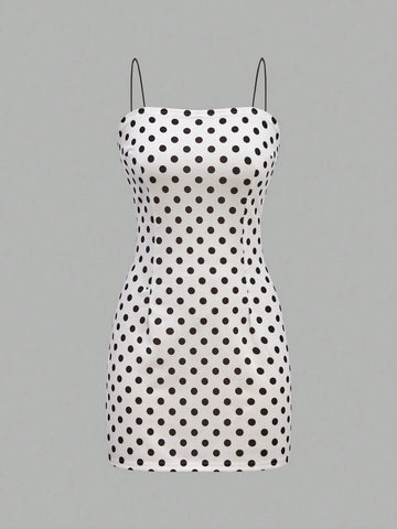 Women's Polka Dot Spaghetti Strap Dress
