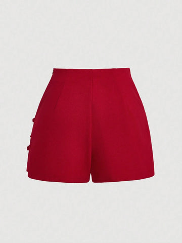 MOD Women's Red Bowknot Skorts, Summer Red Shorts,Cute Shorts