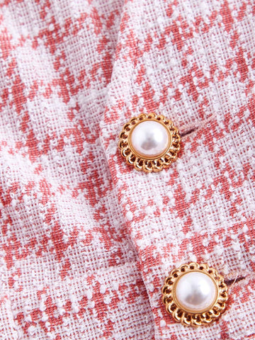 Vintage Black-And-White Plaid Button Wide Leg Jumpsuit,V-Neck  Casual Women,Teacher Clothes,Going To School Jumpsuit,90s Outfit,Goth,Korean Fashion,Old Money Style