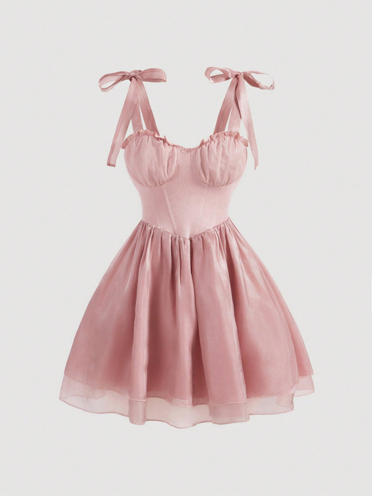MOD Women's Ruffle Shoulder Knot Front Dress