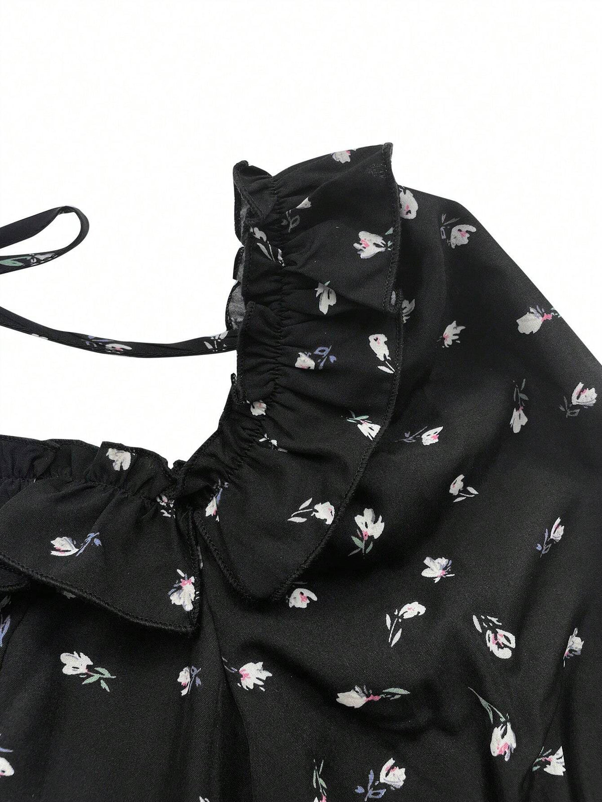 MOD Women's Ruffled Square Collar Ditsy Floral Lantern Sleeve Blouse, Spring/Summer