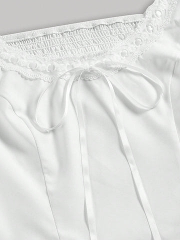 Women's Short Puff Sleeve Top And Mermaid Hem Skirt Set