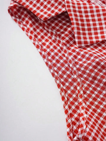 Women's Sleeveless Plaid Shirt Cardigan Dress
