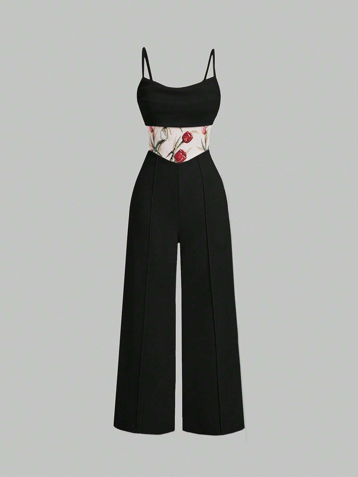 Minimalist Solid Color Crossover Strap Jumpsuit, Casual Everyday Wear