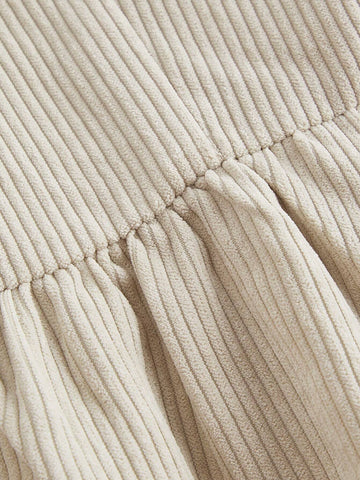 Women's Solid Color Front Tie Long Sleeve Casual Dress