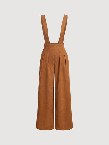 Women's Solid Color Overalls Jumpsuit