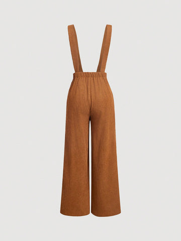 Women's Solid Color Overalls Jumpsuit