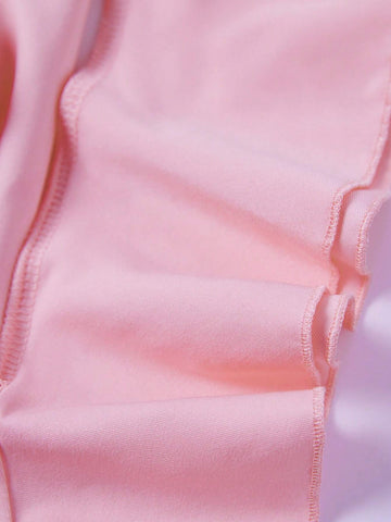 MOD Women's Solid Color Pleated Skirt With Ruffles And Trim Decoration