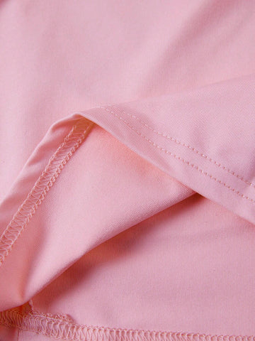 MOD Women's Solid Color Pleated Skirt With Ruffles And Trim Decoration