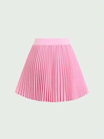 MOD Women's Solid Color Short Casual Pleated Skirt