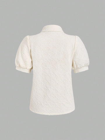 MOD Women's Solid Color Simple Short Sleeve Shirt For Everyday Wear