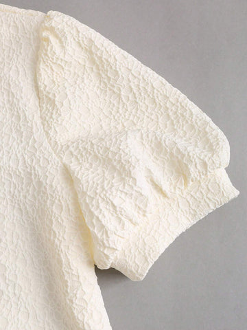 MOD Women's Solid Color Simple Short Sleeve Shirt For Everyday Wear