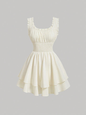 Women's Solid Color Waist Cinched Jumpsuit