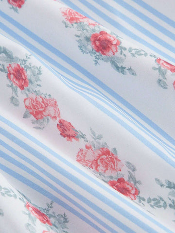 MOD Women's Summer Bohemian Music Festival Floral & Lace Patchwork Long Skirt