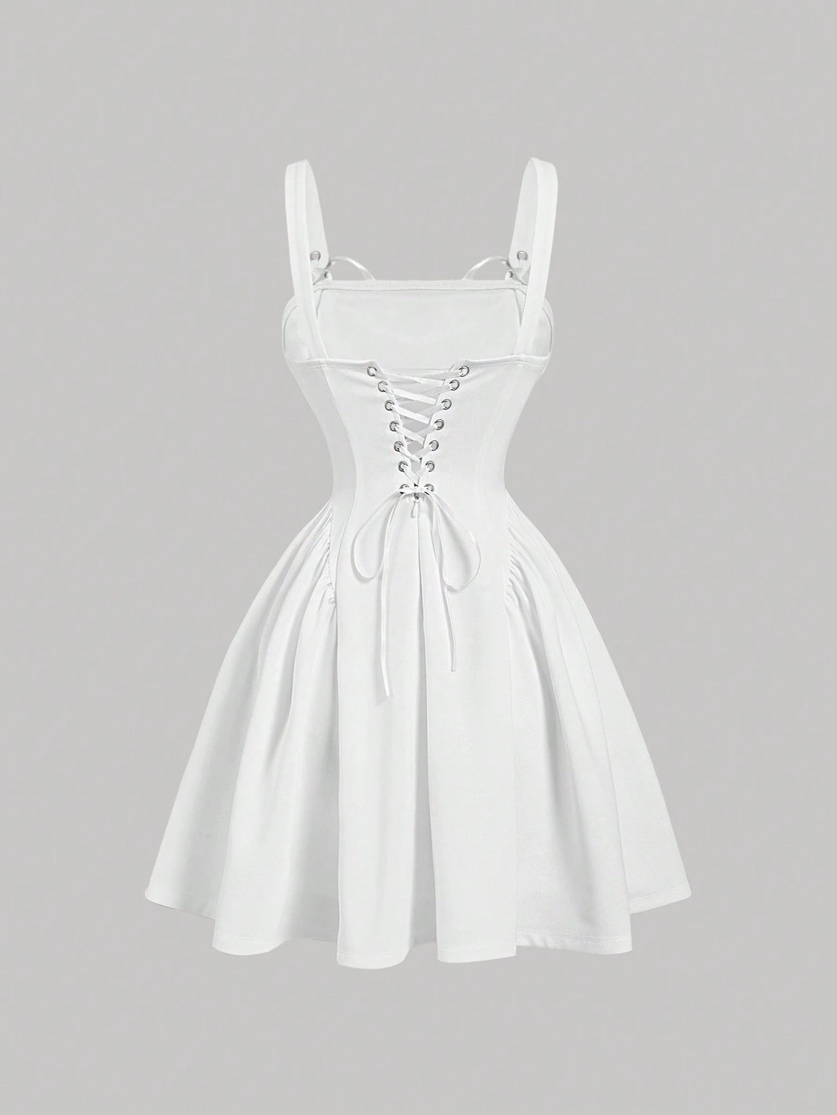 Women's Summer Casual White Strap Adjustable Dress,Bubble Dress, Women's Milkmaid