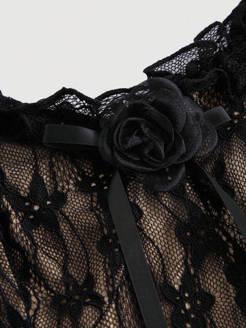 Women's Summer Lace Waist Cinched Spaghetti Strap Dress