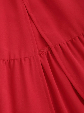 Women's Summer Solid Color Holiday Style Short Puff Sleeve Crop Top And Mermaid Skirt 2pcs/Set