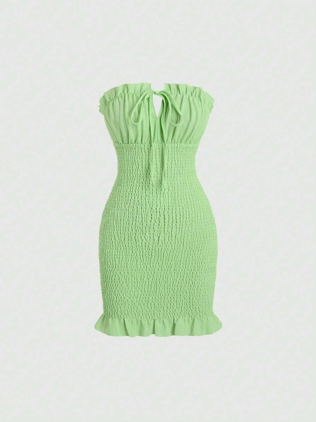 Women's Summer Solid Color Ruched Slim Fit Strapless Bodycon Dress